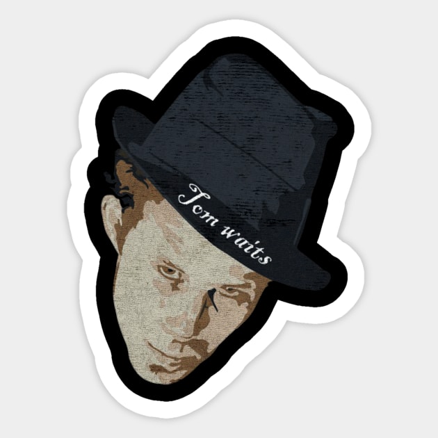 Tom Waits Vintage Sticker by MustGoon